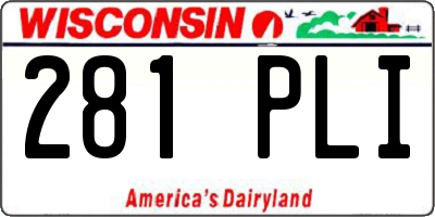WI license plate 281PLI