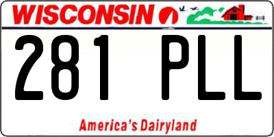 WI license plate 281PLL