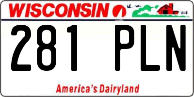 WI license plate 281PLN