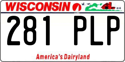 WI license plate 281PLP