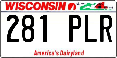 WI license plate 281PLR