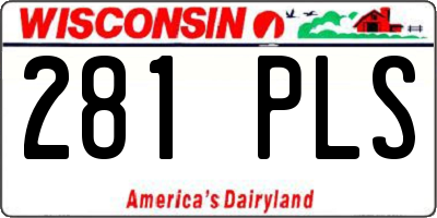 WI license plate 281PLS
