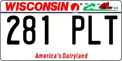 WI license plate 281PLT