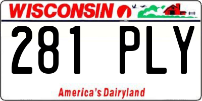 WI license plate 281PLY