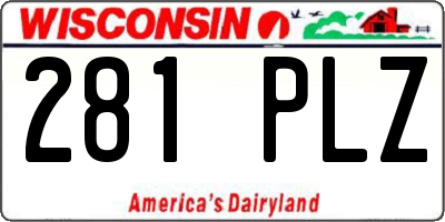 WI license plate 281PLZ