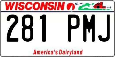 WI license plate 281PMJ