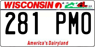 WI license plate 281PMO