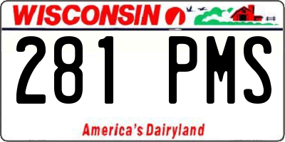 WI license plate 281PMS