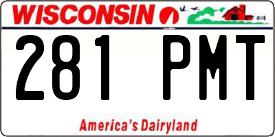 WI license plate 281PMT