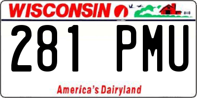 WI license plate 281PMU