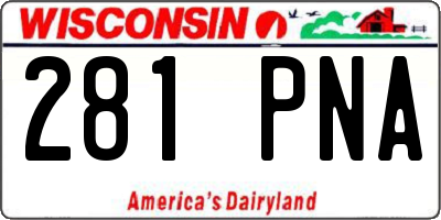 WI license plate 281PNA