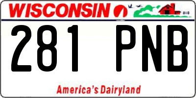 WI license plate 281PNB