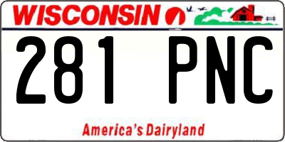WI license plate 281PNC