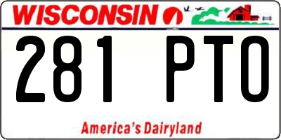 WI license plate 281PTO