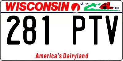 WI license plate 281PTV