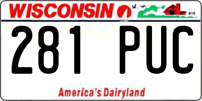 WI license plate 281PUC