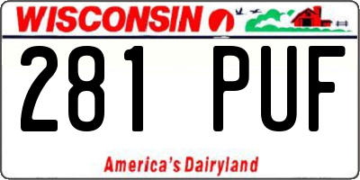 WI license plate 281PUF
