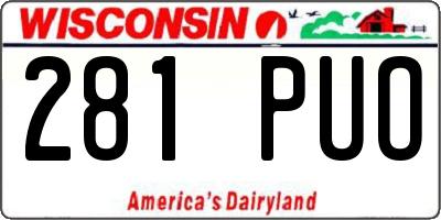 WI license plate 281PUO