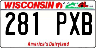 WI license plate 281PXB