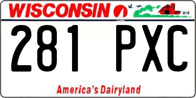 WI license plate 281PXC
