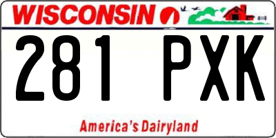 WI license plate 281PXK