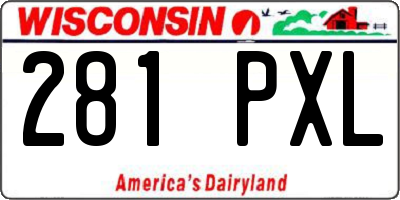 WI license plate 281PXL