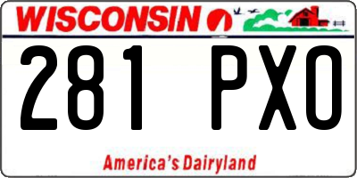 WI license plate 281PXO