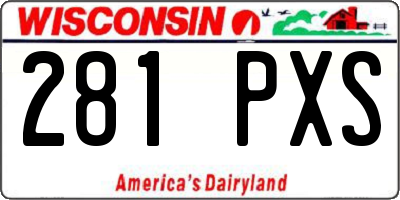 WI license plate 281PXS