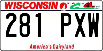 WI license plate 281PXW