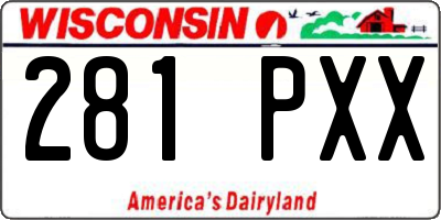 WI license plate 281PXX