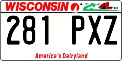 WI license plate 281PXZ