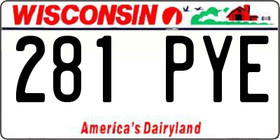 WI license plate 281PYE