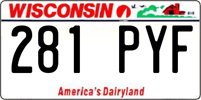 WI license plate 281PYF