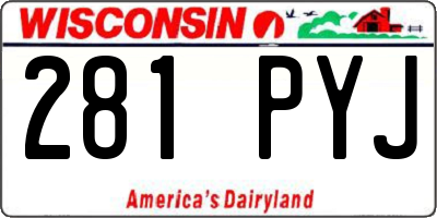 WI license plate 281PYJ