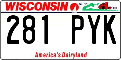 WI license plate 281PYK