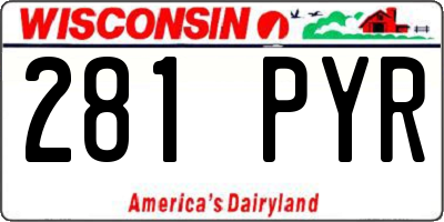 WI license plate 281PYR