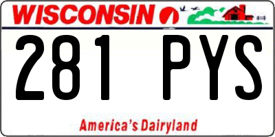 WI license plate 281PYS