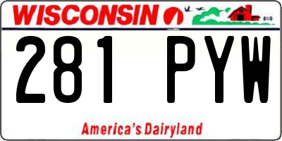 WI license plate 281PYW