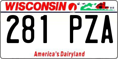 WI license plate 281PZA