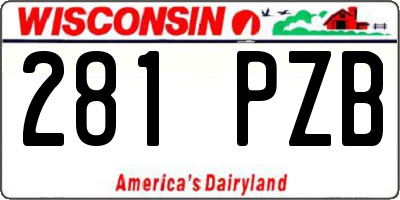 WI license plate 281PZB