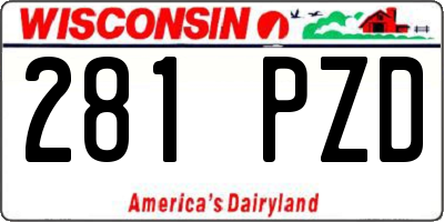 WI license plate 281PZD