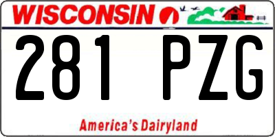 WI license plate 281PZG
