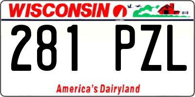 WI license plate 281PZL