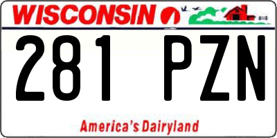 WI license plate 281PZN
