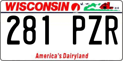 WI license plate 281PZR