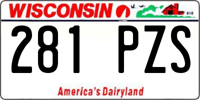 WI license plate 281PZS