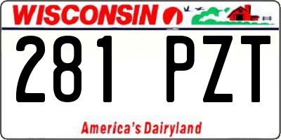 WI license plate 281PZT