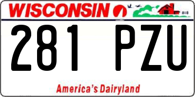 WI license plate 281PZU