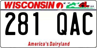 WI license plate 281QAC
