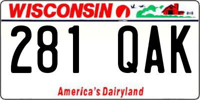 WI license plate 281QAK